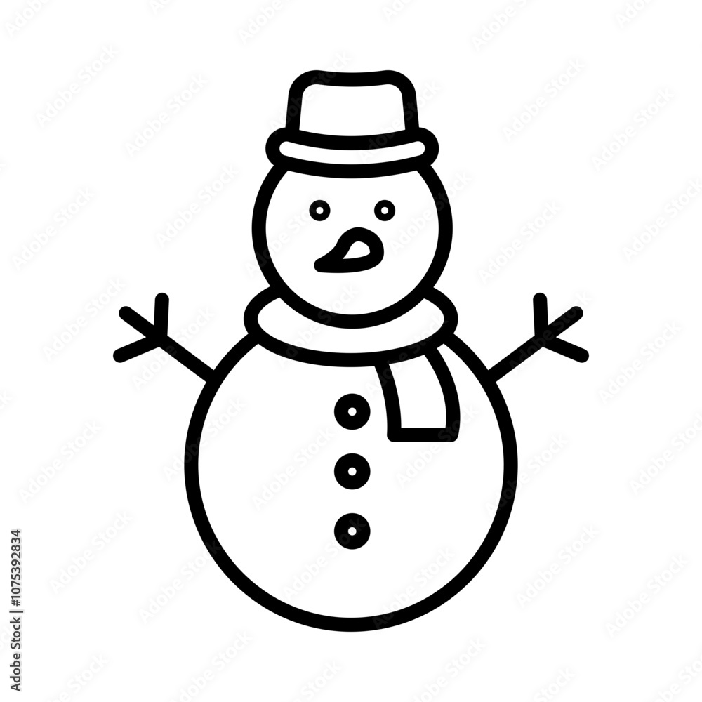 Icon of a snowman, symbolizing winter and festive activities. Icon of a snowman, symbolizing winter and festive activities.
