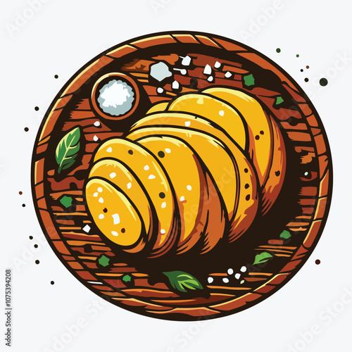 A flat illustration of a Fried Pickles.