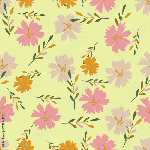 Wallpaper Mural flower pattern beautiful floral illustration all over repeat high quality Design for digital printing vector design Torontodigital.ca