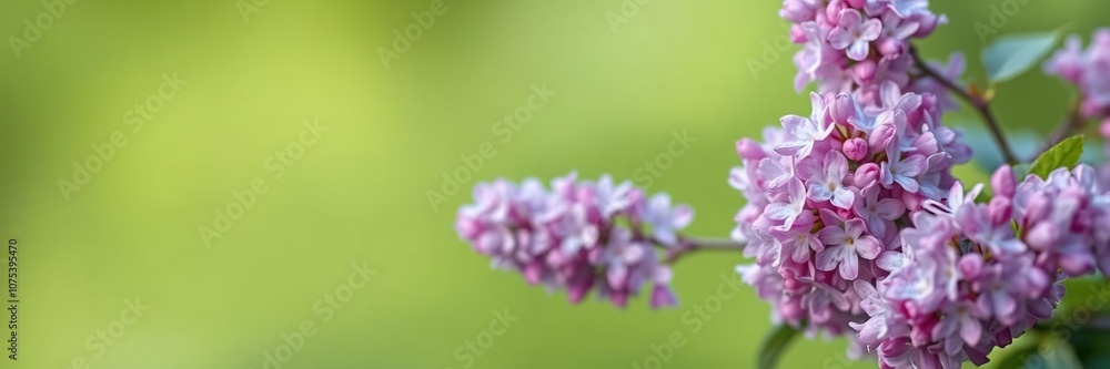 Soft focus of bright lilac blooms against a muted green background, garden blossoms, flowering plants, purple flowers Soft focus of bright lilac blooms against a muted green background, garden blossoms, flowering plants, purple flowers