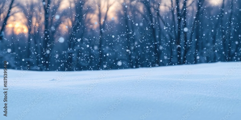 Snow falls gently in the stillness of a winter evening, calming scenery, whiteout, snow Snow falls gently in the stillness of a winter evening, calming scenery, whiteout, snow
