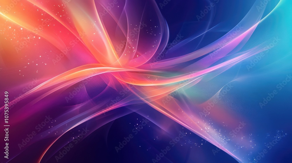 Abstract multicolored background featuring a line art illustration of a fractal explosion star with glossy accents and dynamic lines Abstract multicolored background featuring a line art illustration of a fractal explosion star with glossy accents and dynamic lines