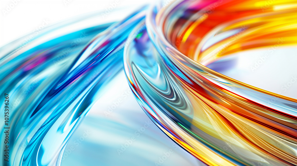 Abstract background with colorful glass rings Abstract background with colorful glass rings