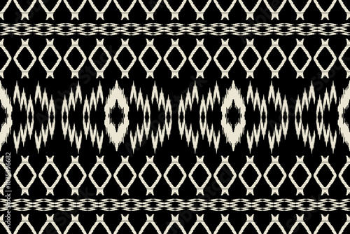 Motifs Ikat floral embroidery floral.ethnic oriental pattern traditional.geometric folklore ornament. Seamless striped pattern in Aztec style. Design for texture, fabric, clothing, wrapping