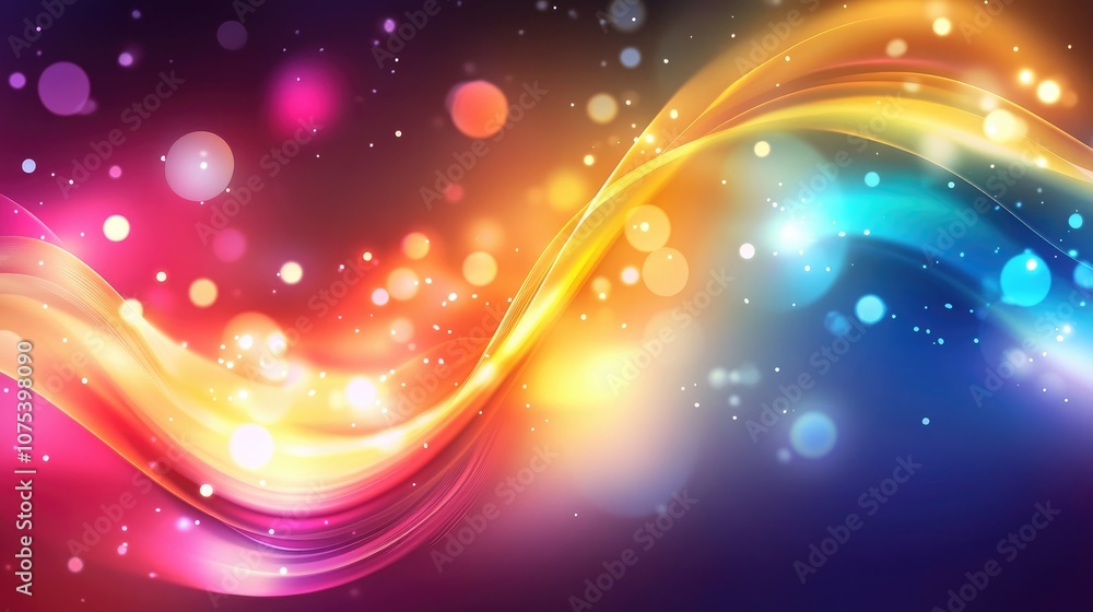 Abstract illustration of multicolored light waves on a dynamic background Abstract illustration of multicolored light waves on a dynamic background