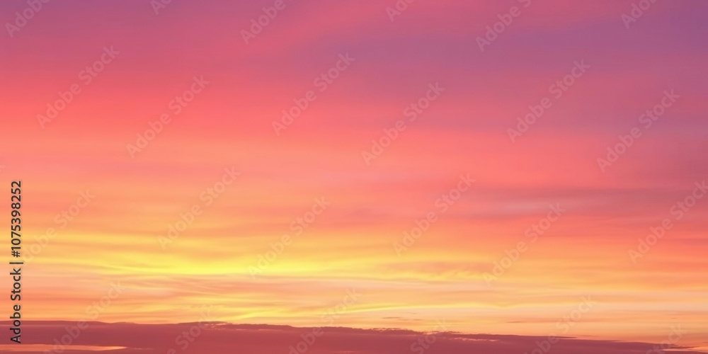 Obraz premium *Soft blended sunset sky with pastel orange and purple tones, orange, natural light