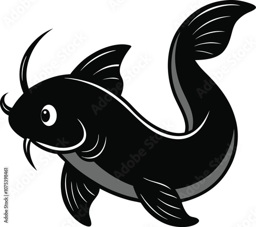 Solid color Goonch Catfish animal vector design photo