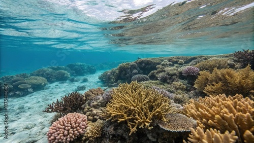 Wallpaper Mural Close-up of an atoll's surface with coral and seaweed, ecosystem, seaweed Torontodigital.ca
