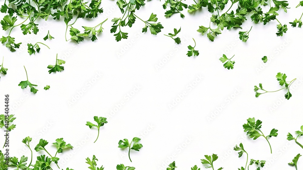 Fresh Green Herbs Isolated on White Background for Culinary and Design Use, Ideal for Recipes, Food Blogs, and Cooking Illustrations Fresh Green Herbs Isolated on White Background for Culinary and Design Use, Ideal for Recipes, Food Blogs, and Cooking Illustrations