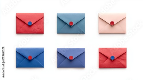 Collection of colorful envelopes arranged neatly, showcasing vibrant hues suitable for invitations and festive occasions.