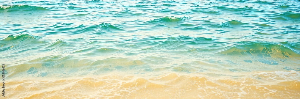 Fototapeta premium Yellow and blue ocean waves on an abstract background with subtle texture, natural scenery, wave patterns
