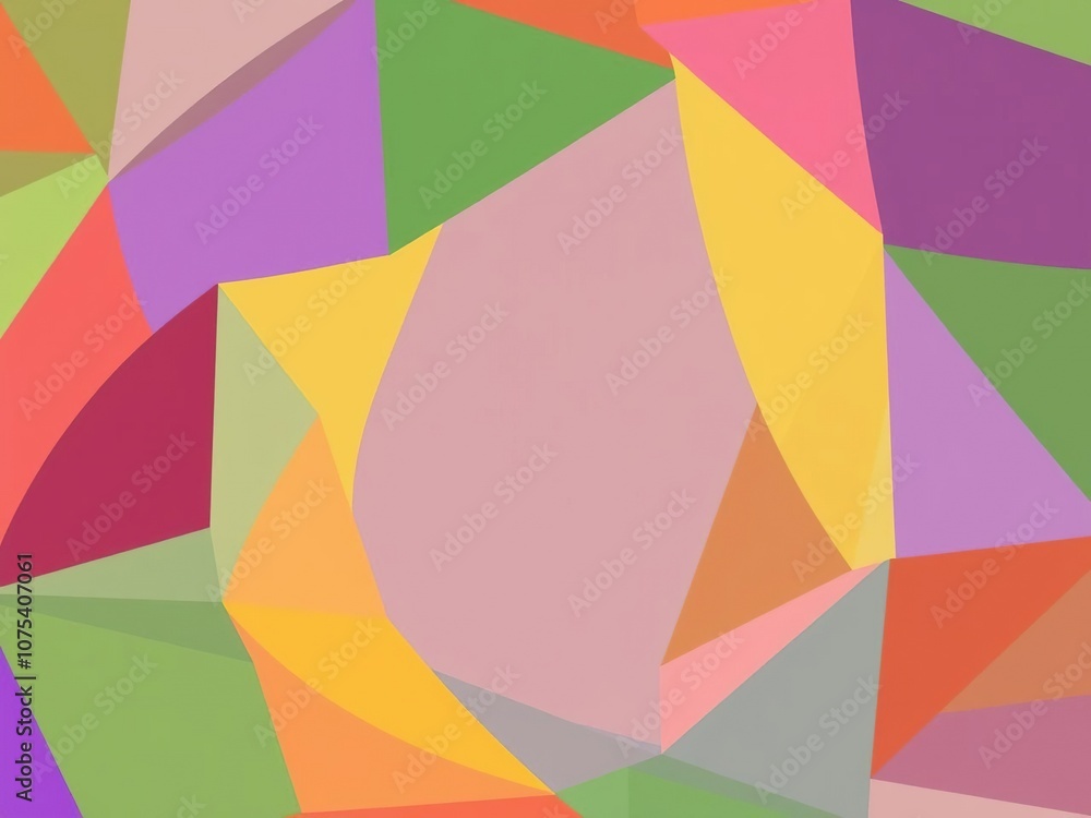 Obraz premium Geometric abstract shapes forming a mesmerizing vortex background, abstract art, modern aesthetic, colorful graphics