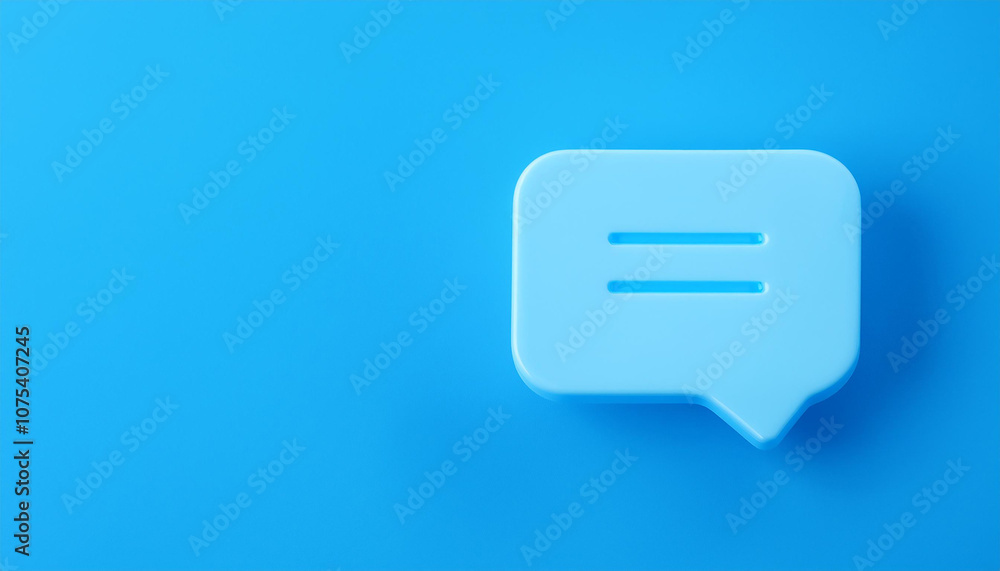 3D notification message pop-up on vivid blue background. Speech cloud. Modern design. 3D notification message pop-up on vivid blue background. Speech cloud. Modern design.