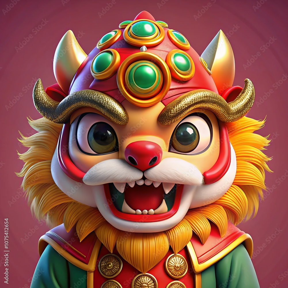 Fototapeta premium chinese new year dragon sticker icon chinese new year