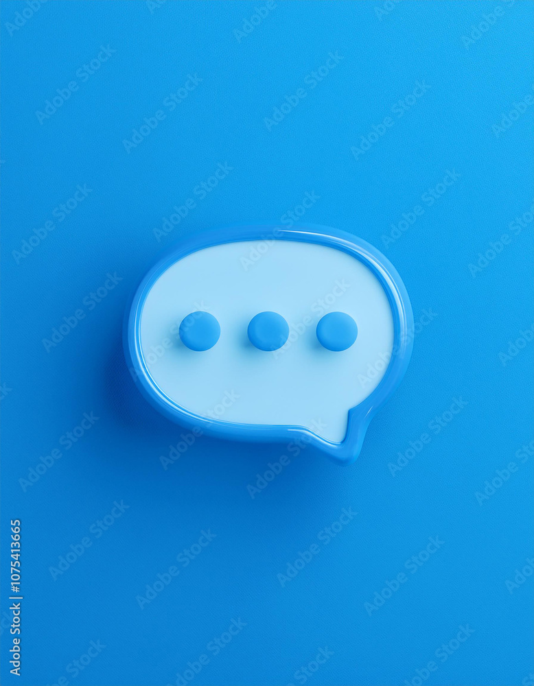 3D notification message pop-up on vivid blue background. Speech cloud. Modern design. 3D notification message pop-up on vivid blue background. Speech cloud. Modern design.
