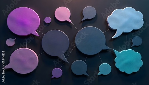 Speech bubbles background representing chatter and social media