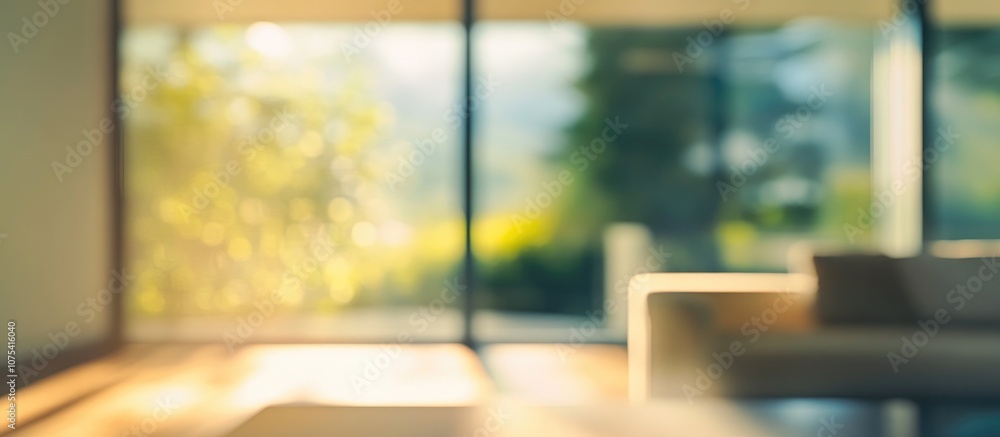 Abstract defocused view of a modern interior space creating a tranquil ambiance Abstract defocused view of a modern interior space creating a tranquil ambiance