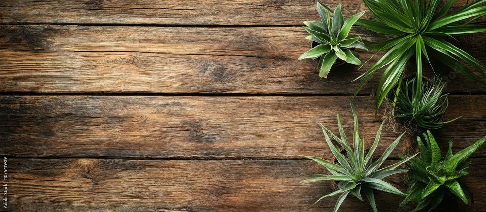 Air plants beautifully arranged on a rustic wooden table ideal for home decor and indoor gardening Air plants beautifully arranged on a rustic wooden table ideal for home decor and indoor gardening