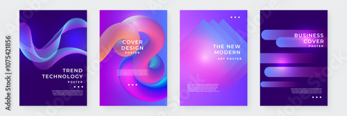 Colorful Abstract Minimalistic Geometric Art Poster Designs
