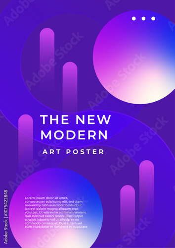 Abstract Poster Design with Vibrant Geometric Patterns. Ideal for creative projects, graphic design, and trendy backgrounds. The colorful gradient creates a dynamic and stylish visual appeal