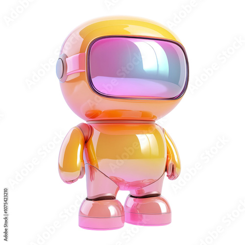 Colorful Cartoon Astronaut Toy with Shiny Surface