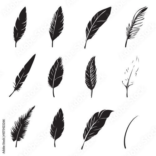 Quill In cartoon, hand-drawn flat style. image for social media, websites and UI. Isolated 2D vector design in logo, icon, sketch style, simple line vector, single color. AI Generative Art.