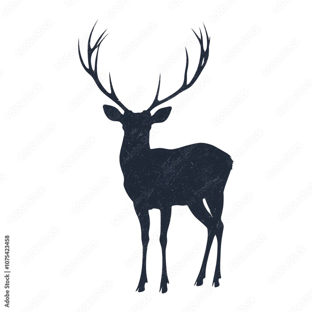 Obraz premium Majestic Stag Silhouette on Transparent Background