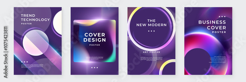 Wallpaper Mural Set of Four Abstract Minimalist Purple Poster Designs. Ideal for Modern Design Projects, Event Invitations, and Creative Presentations. Torontodigital.ca