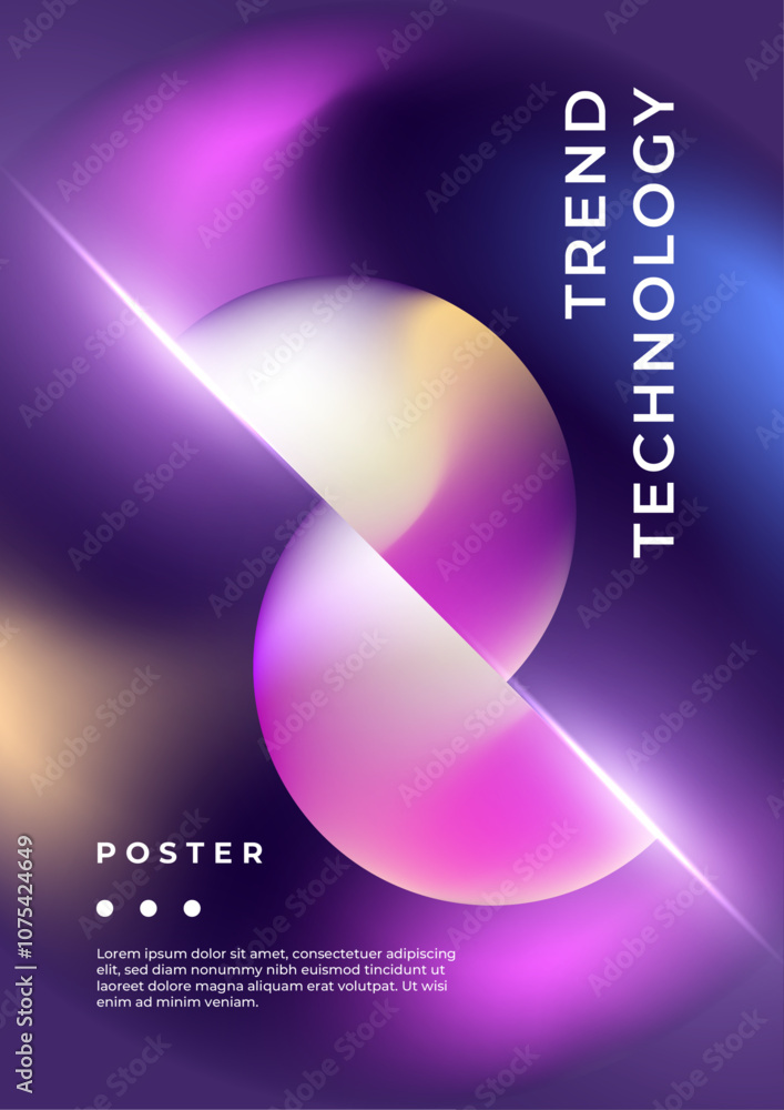 Naklejka premium Abstract Geometric Poster Design With Vibrant Gradient Colors