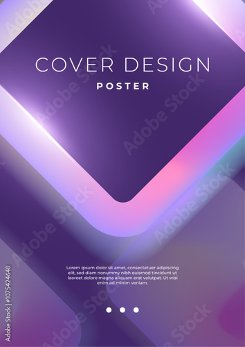 Abstract Poster Design with Vibrant Geometric Patterns. Ideal for creative projects, graphic design, and trendy backgrounds. The colorful gradient creates a dynamic and stylish visual appeal