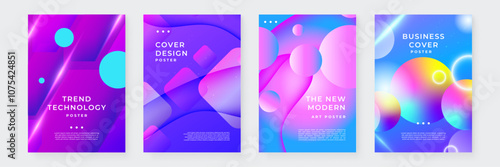 Vibrant Abstract Poster Collection With Modern Geometric Designs