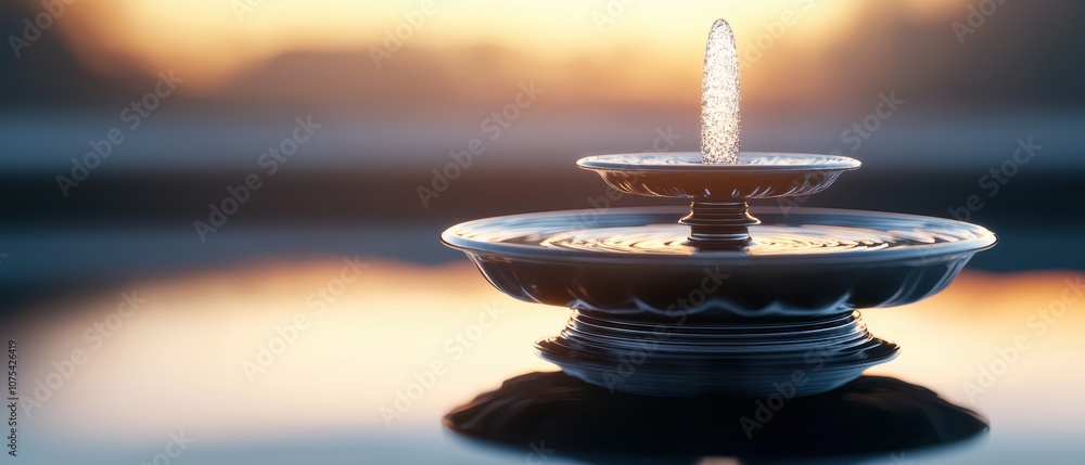 A magical fountain in the center of an ancient city, its water glowing with ethereal light A magical fountain in the center of an ancient city, its water glowing with ethereal light