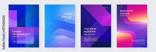 Vibrant Abstract Poster Collection With Modern Geometric Designs