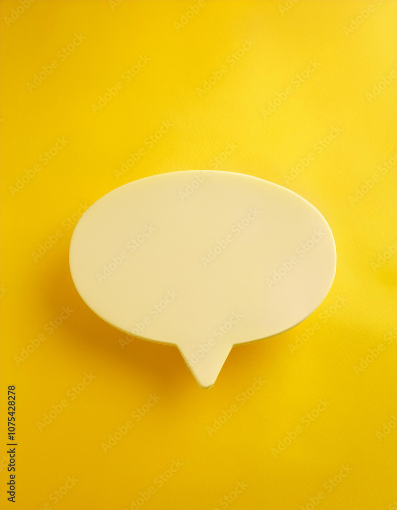 3D notification message pop-up on vivid yellow background. Speech cloud. Modern design. 3D notification message pop-up on vivid yellow background. Speech cloud. Modern design.