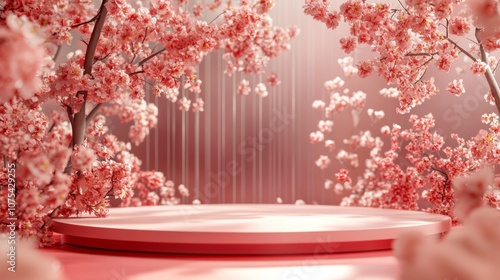 Red Platform features a peach blossom background and a circular shape.