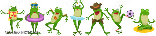 Cartoon frog set