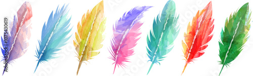 Colored feather set