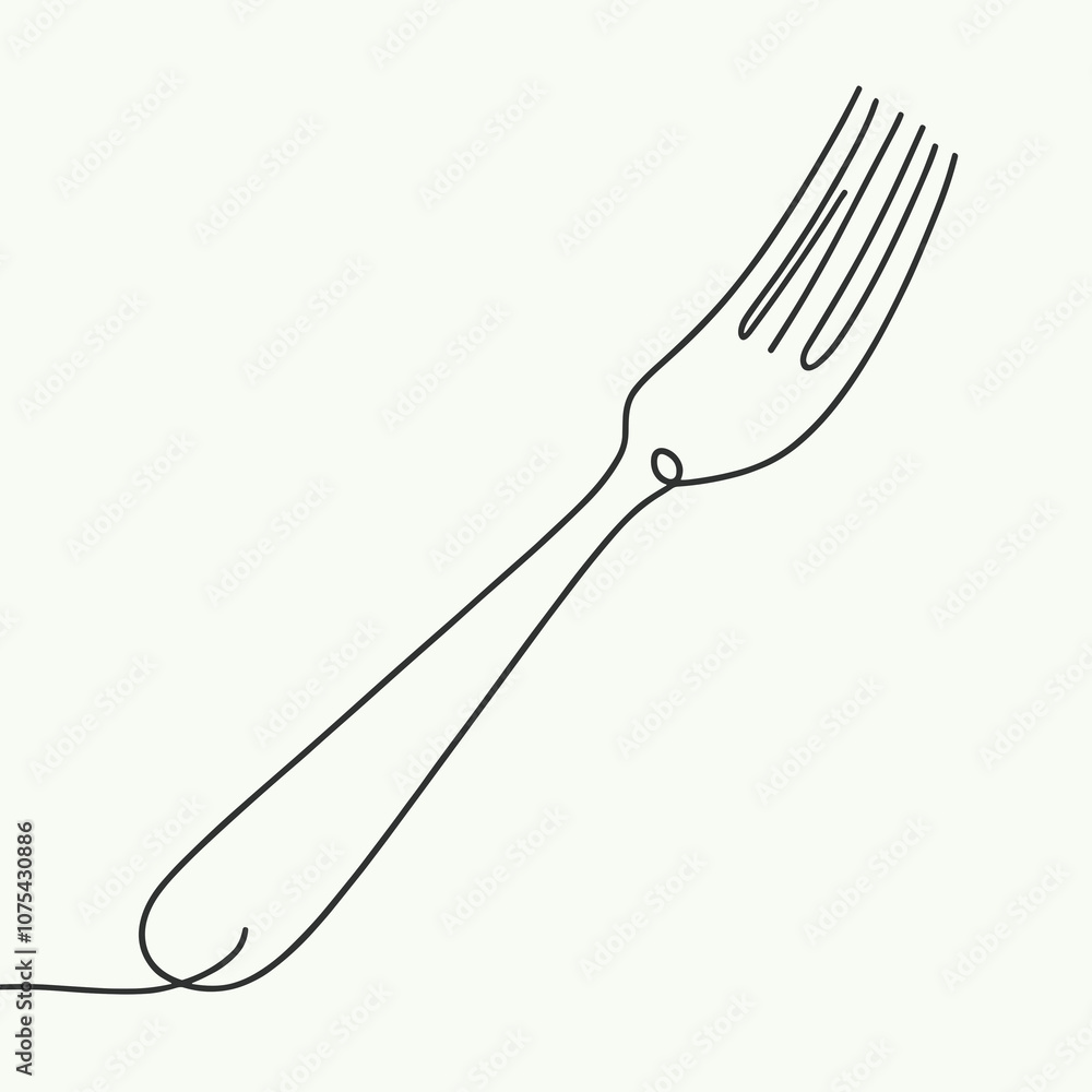 Fork in abstract minimalist line art illustration Fork in abstract minimalist line art illustration