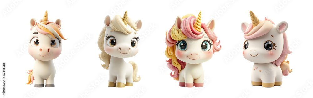 Cute Cartoon Unicorn Characters for Kids' Designs Cute Cartoon Unicorn Characters for Kids' Designs
