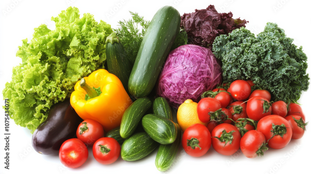 Colorful vegetables arranged artfully on a white backdrop Colorful vegetables arranged artfully on a white backdrop