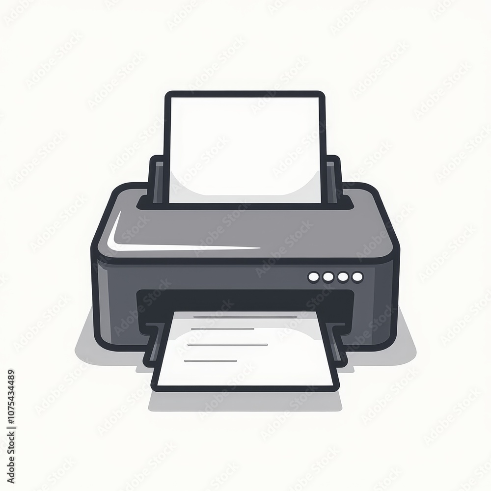 Trendy Thin Line Icon of a Printer with Minimalist Design Trendy Thin Line Icon of a Printer with Minimalist Design