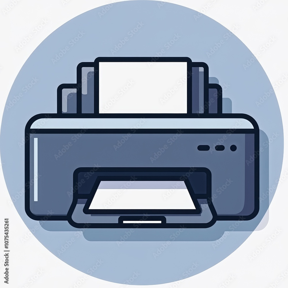 Trendy Thin Line Printer Icon with Minimalist Design and Sleek Modern Edges Trendy Thin Line Printer Icon with Minimalist Design and Sleek Modern Edges