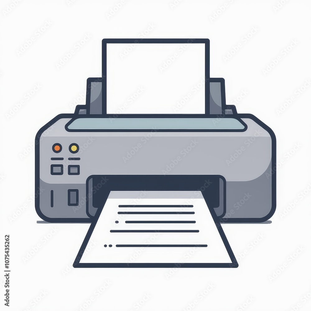 Trendy Thin Line Icon of a Printer with Minimalist Design Trendy Thin Line Icon of a Printer with Minimalist Design