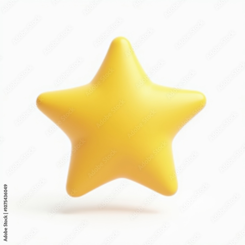Star Emoji 🌟 3D Rendering Isolated on Snow-White Background, No Shadows, Floating Star Emoji 🌟 3D Rendering Isolated on Snow-White Background, No Shadows, Floating