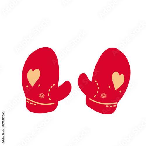  Winter woolen mitt - vector icon