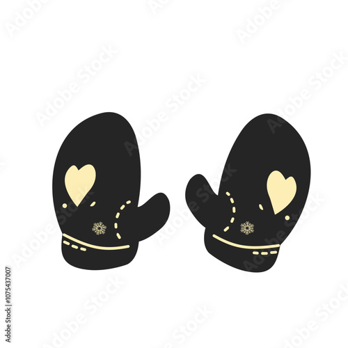  Winter woolen mitt - vector icon