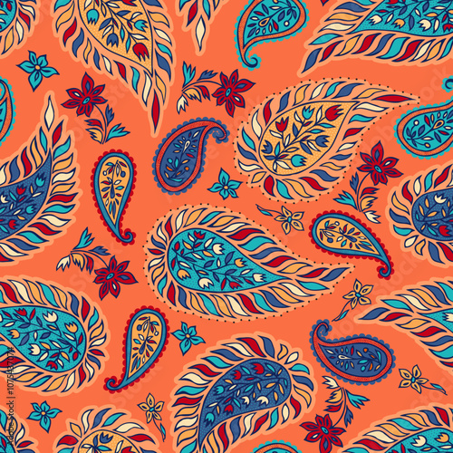 vector paisley pattern with ethnic motif