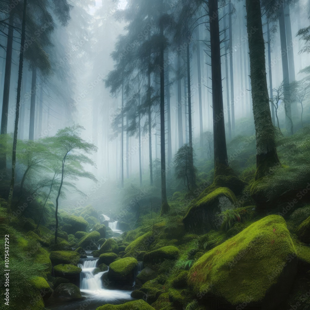 Fog in nature background image Fog in nature background image