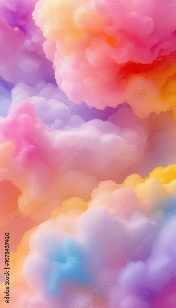 Fototapeta premium Pastel clouds in soft, dreamy colors filling the scene