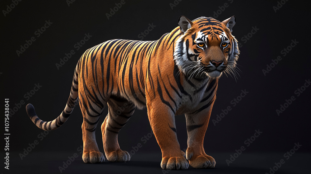 Obraz premium Standing Tiger , 3D style
